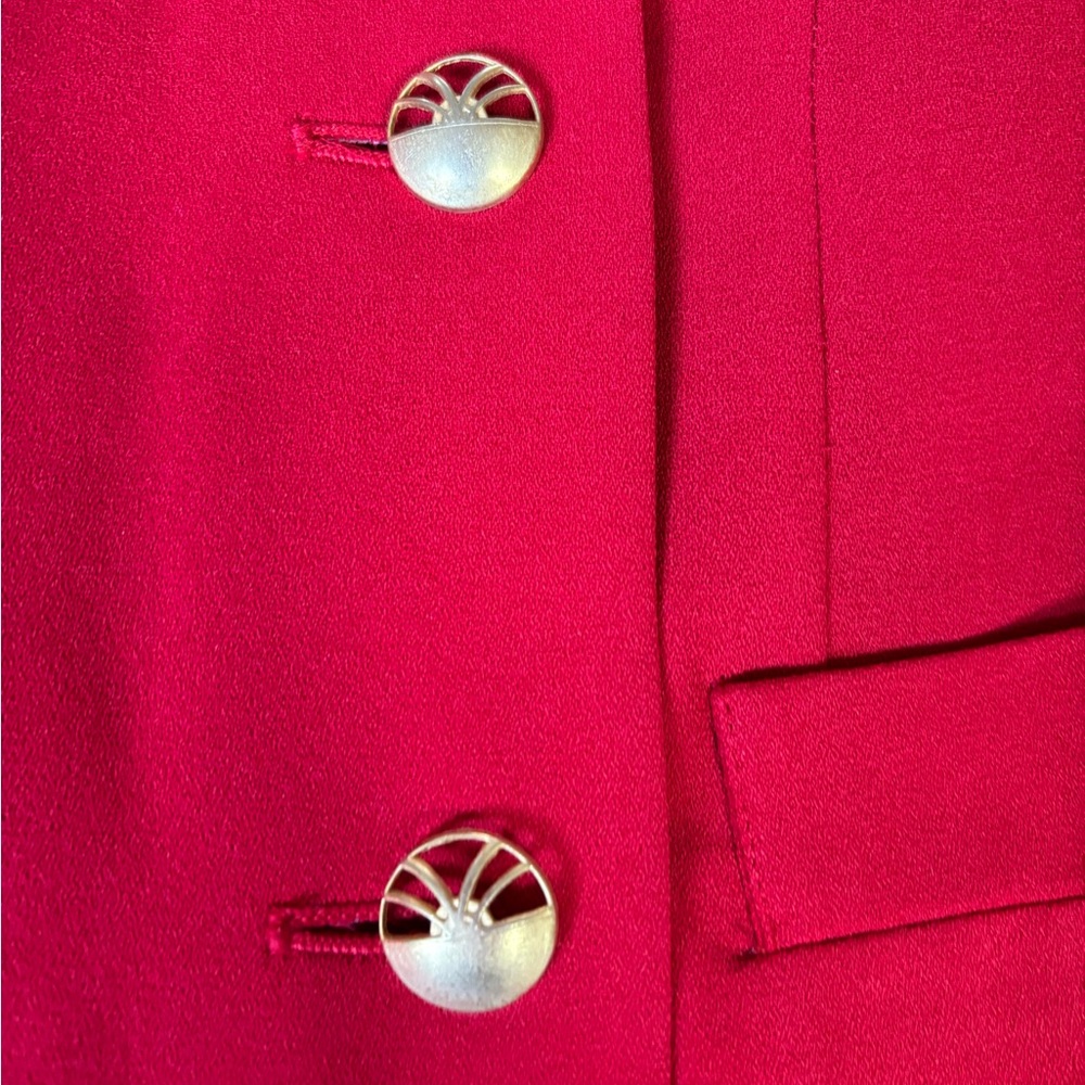 Kasper red vintage 80s lined coat dress size 8 - Picture 4 of 6